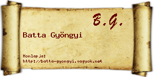 Batta Gyöngyi névjegykártya